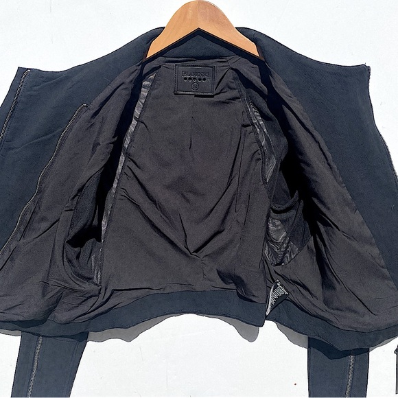 NWT BLANKNYC Women’s Black Double Zip Up Mixed Media Mesh detail Moto Jacket M - Picture 7 of 9